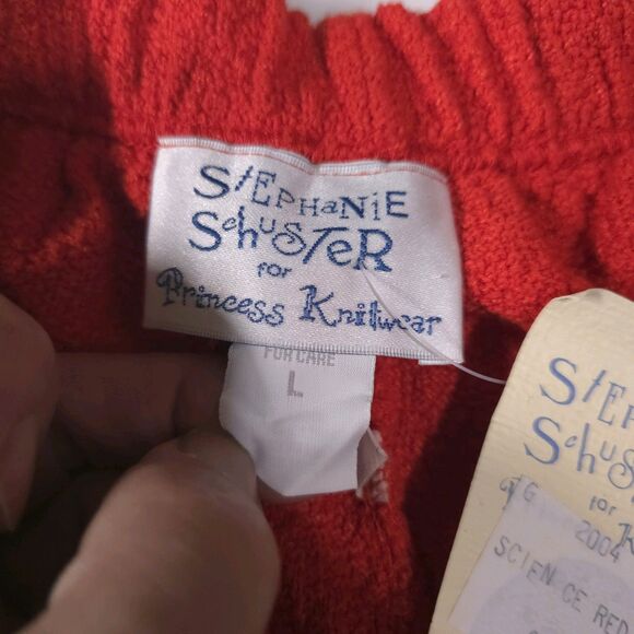 Red Orange Stretch Gaucho Pants M-XL VTG USA Knit Wide Leg Flare Palazzo Capris - Picture 13 of 16